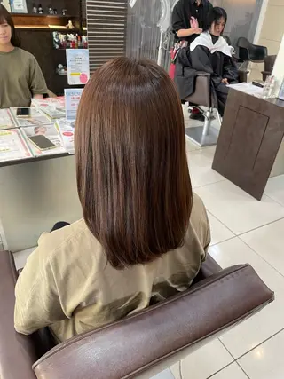 セミロング カラー 🤎韓国ヘア ベージュ まゆか🤎のヘアスタイル