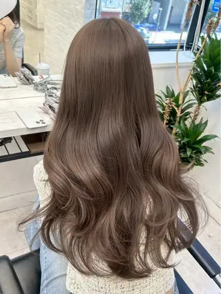 ロング カラー 盛れるベージュ✨韓国 レイヤーkanatoのヘアスタイル