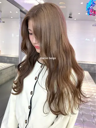 カラー 🫒オリーブ/透け感 レイヤー🌿モエカのヘアスタイル
