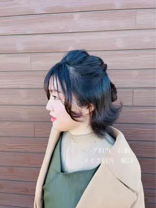 ミディアム ヘアアレンジ 堀口 彩佳のヘアスタイル