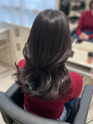 セミロング カラー 髪質改善縮毛矯正/ 堤　葵生のヘアスタイル