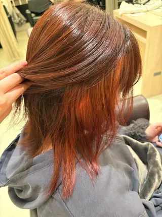 ミディアム カラー 寺岡 美結希のヘアスタイル