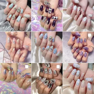 ネイル 渋谷／チップ長さ出し 👑アプレgel-xのネイルデザイン