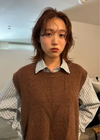 セミロング カラー YUI★ 梅田美容室のヘアスタイル