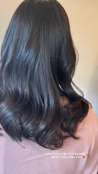 セミロング カラー ダメージレスサロン✨ kayo🌱のヘアスタイル