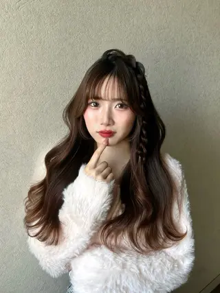 カラー ヘアアレンジ 💖韓国カラー エクステmikotoのヘアスタイル