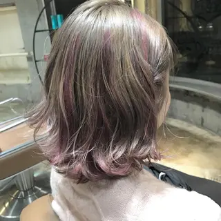 ミディアム カラー パーマ ヘアアレンジ メンズ キッズ ネイル マツエク・マツパ サロンドミルク 渋谷高比良のヘアスタイル