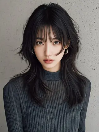 セミロング ウルフカット 811 大阪梅田 ウルフのヘアスタイル