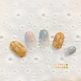 ネイル ショートネイル 森のさんぽ道のネイルデザイン
