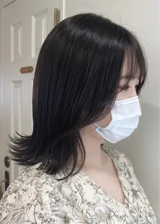 ミディアム カラー RIKA韓国ヘア/く びれヘア/上品カラーのヘアスタイル