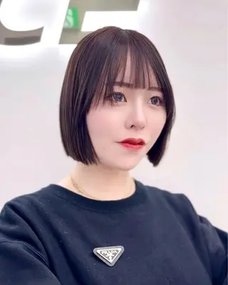 ショート カラー ヘアアレンジ 縮毛矯正🤍 ボブ/ HIKARIのヘアスタイル