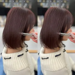 ショート カラー 髪質改善🩵縮毛矯正 代々木/木下のヘアスタイル