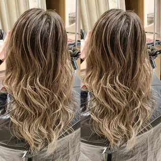 ロング カラー ヘアアレンジ 白髪ぼかしハイライト 茗荷谷駅徒歩2分のヘアスタイル