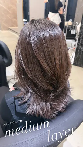 ミディアム caho/大阪梅田 韓国ヘア♡のヘアスタイル