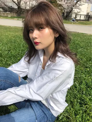 セミロング カラー Pia ツボイ ケイタのヘアスタイル