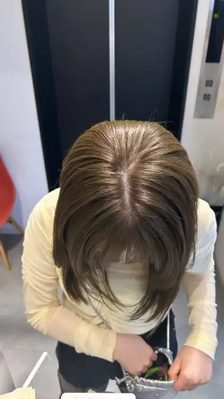 ロング ケアカラー/ベージュ ケンショウのヘアスタイル