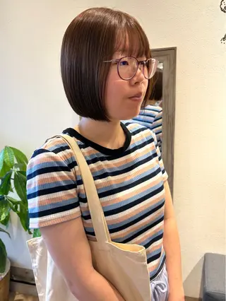 ショート カラー 上品な暖色/丸みボブ Chie🪷のヘアスタイル