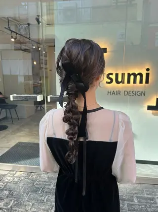 セミロング カラー ヘアアレンジ 「sumi」 AMIのヘアスタイル