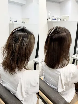 ミディアム カラー パーマ 生艶髪&レイヤー🔔 渋谷お薦めNo.1✨のヘアスタイル