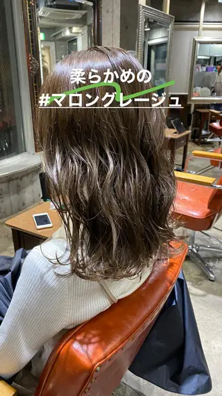 ミディアム カラー サロンドミルク 原宿のヘアスタイル