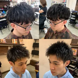 ショート カラー パーマ メンズ 池田達也anyhow /店長のヘアスタイル
