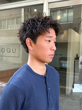 ショート パーマ メンズ ✂︎メンズ特化船橋 パーマ優希のヘアスタイル