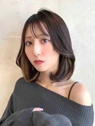 ミディアム カラー 🌈小顔似合わせ SHIHO🌈のヘアスタイル
