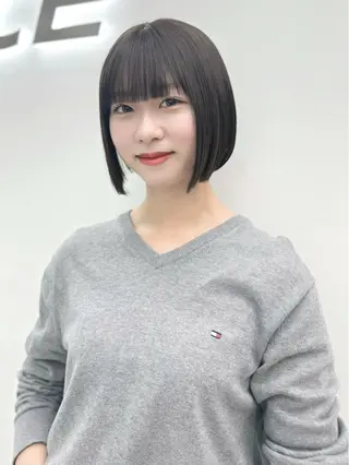 ショート カラー ヘアアレンジ 縮毛矯正🤍 ボブ/ HIKARIのヘアスタイル