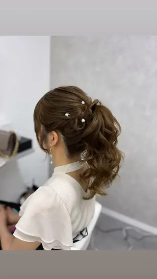 セミロング ヘアアレンジ 心斎橋/ヘアセット MASAKIのヘアスタイル