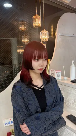 ミディアム カラー XELM高崎 🤍Kyokaのヘアスタイル