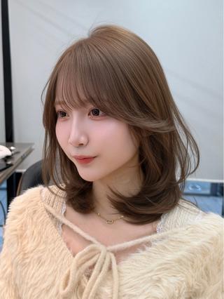 セミロング カラー 🌈Hiroki🌈 韓国ヘア🇰🇷のヘアスタイル
