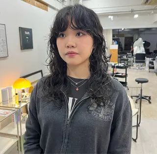 ロング ボブパーマ🥣KON コンナツミのヘアスタイル