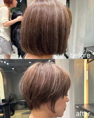 ショート 縮毛矯正/レイヤー taiga🧡のヘアスタイル