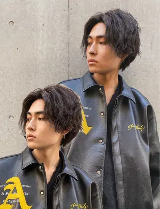 ミディアム パーマ メンズ 菊池大一 溝の口パーマのヘアスタイル