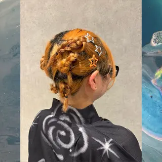 ミディアム ヘアアレンジ 河原 彩心【練習モデル】のヘアスタイル