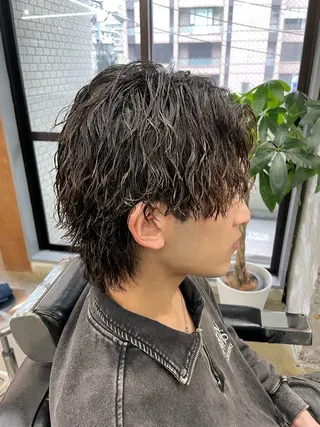 ショート カラー パーマ ヘアアレンジ メンズ 亀井隆汰/メンズ専門 パーマ/フェード可のヘアスタイル