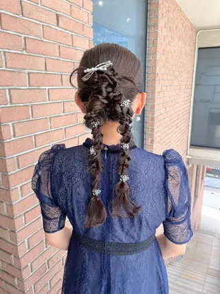 ロング ヘアアレンジ ピンク系カラー💗 ヘアセット特化のヘアスタイル