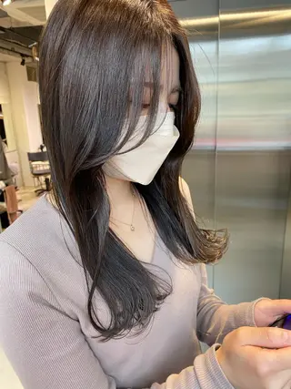 ミディアム カラー 外国人対応 佐久間のヘアスタイル