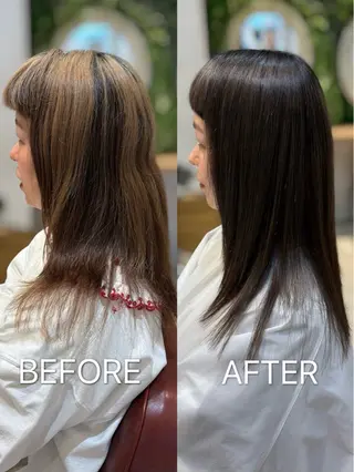 ロング あやか 白髪ぼかしハイライトのヘアスタイル