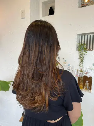 ロング カラー 🌸小掛🌸 豊橋外国人風カラーのヘアスタイル