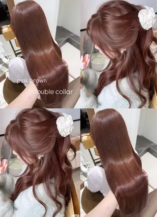 ロング カラー 暖色カラー /ヘアアレンジ/花鈴のヘアスタイル