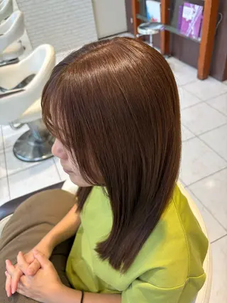 セミロング カラー AYANO艶カラー/ サラツヤ縮毛矯正のヘアスタイル