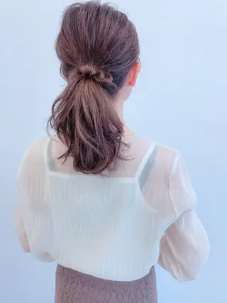 ミディアム カラー ヘアアレンジ Luxbe hakataのヘアスタイル