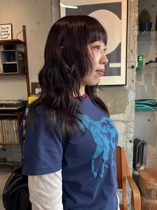 ミディアム カラー 永田 愛莉のヘアスタイル