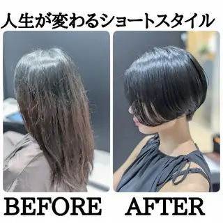 ショート 心斎橋/難波ショート 白髪ぼかし 中尾のヘアスタイル