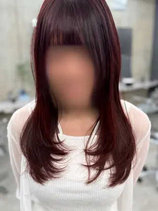 ミディアム カラー anju.カット 透明感カラー/パーマのヘアスタイル