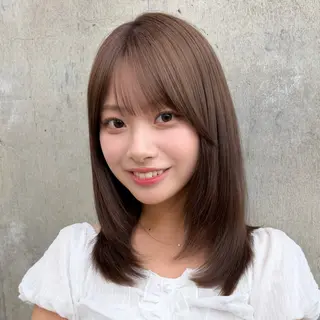 ミディアム カラー 顔周り✂️透明感 レイヤー/みっきーのヘアスタイル
