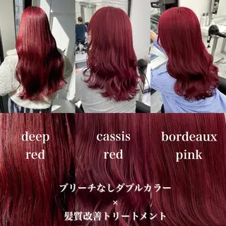 ロング 赤髪/ワインレッド/ 韓国系 まなかのヘアスタイル