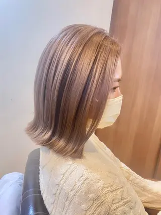 ショート カラー 女性目線でつくる ボブ縮毛矯正のヘアスタイル