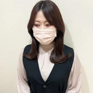 セミロング カラー 外国人対応 佐久間のヘアスタイル